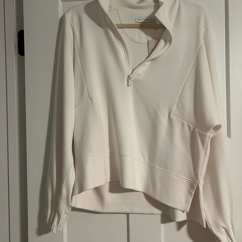 Women's Cream Zip-Up Top